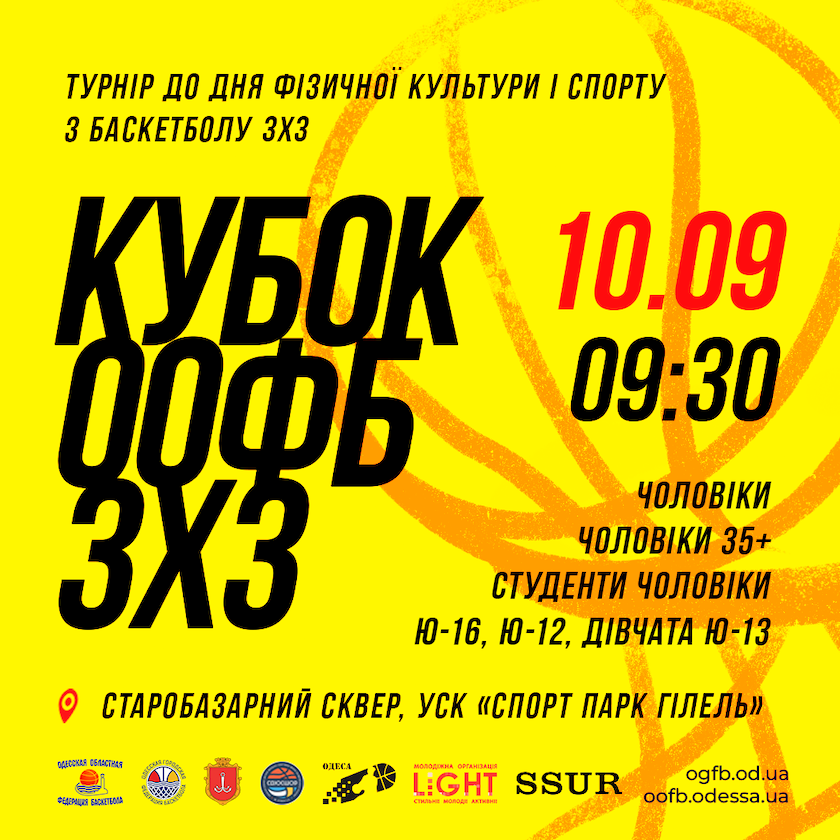 10 вересня відбудеться Кубок ООФБ 3х3