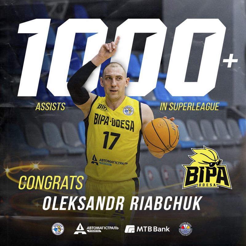 Олександр Рябчук увійшов в історію Суперліги, віддавши понад 1000 результативних передач
