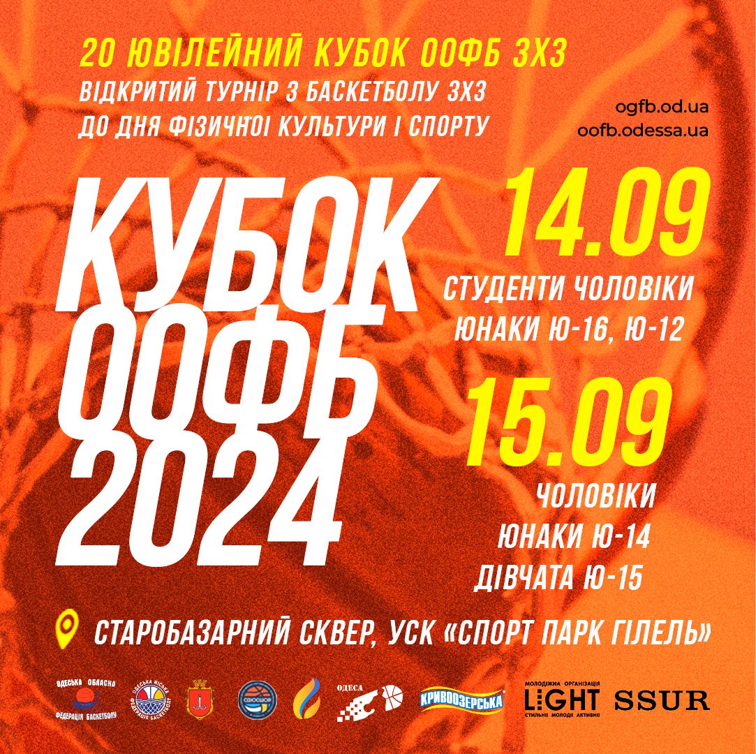 В Одесі відбудеться відкритий турнір з баскетболу 3х3 «КУБОК ООФБ-2024»